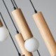 6 Light Hanging Wood Pendant Light For Living Room Bedroom