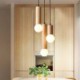 3 Light Hanging Light For Living Room Bedroom Wood Pendant Light