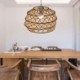 Creative Rattan Hanging Light With Foldable Lamphade Modern Pastoral Pendant Light