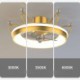 Crown Shape LED Chandelier with Remote Control Gold Fan Light for Living Room