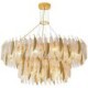 Feather Round Pendant Light Artistic Glass Chandelier