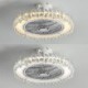 For Bedroom Crystal Ceiling Fan Light Gold Round LED Ceiling Lamp