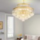 Gold Crystal Pendant Light 4 Tiers Living Room Ceiling Lighting x 7 Light