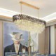 Luxury Oval Ceiling Light with European Crystals for Villa Hotel Living Room