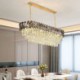 Luxury Oval Ceiling Light with European Crystals for Villa Hotel Living Room