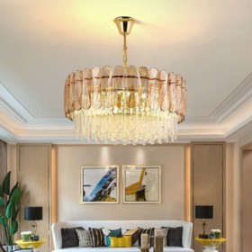 Crystal Gold Ceiling Light Luxury Pendant Light For Living Room Hotel Lobby