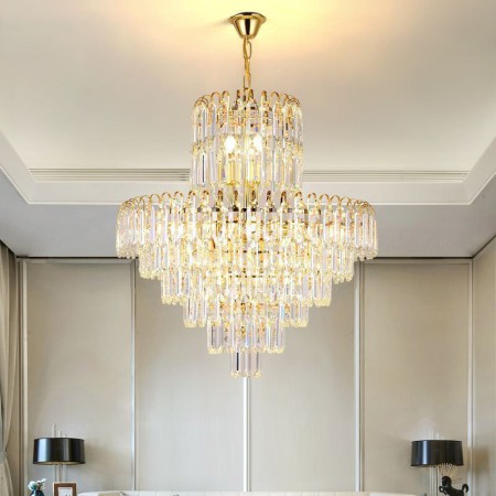 Elegant Crystal Round Pendant Lighting Fixture for Living Room Hotel