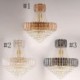 For Living Room Hotel Modern Crystal Pendant Light Round Ceiling Lighting Fixture