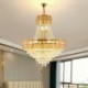 For Living Room Hotel Modern Crystal Pendant Light Round Ceiling Lighting Fixture