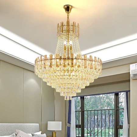 6/9 Light Modern Crystal Pendant Light Round Ceiling Lighting Fixture for Hotel