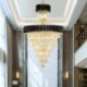 For Living Room Bedroom Modern Crystal Pendant Light Conical Ceiling Lamp