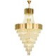 For Living Room Bedroom European Crystal Pendant Light Conical Hanging Lamp