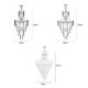 For Living Room Bedroom European Crystal Pendant Light Conical Hanging Lamp