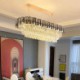 Luxury Oval Hanging Light K9 Crystal Pendant Light for Villa Hotel Living Room