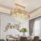 Luxury Oval Ceiling Light with Modern Crystal Pendant Light for Villa Hotel Living Room