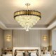 Round Crystal Pendant Light Luxury Crystal Pendant Light Round Ceiling Lighting for Living Room Hotel