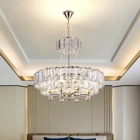 Modern Ceiling Light Hanging Light For Living Room Hotel White Crystal Pendant Light