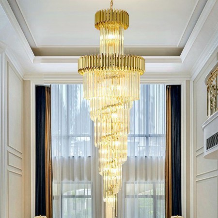 Ceiling Light Fixture Livingroom Hotel Lobby Modern K9 Crystal Pendant Lamp