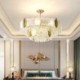 Living Room Hotel Luxurious Leaf Pendant Light Crystal Ceiling Light Fixture