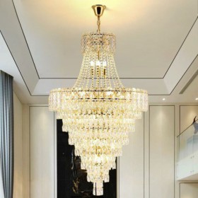 For Living Room Bedroom Modern Elegant Crystal Pendant Light Conical Ceiling Light