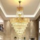 For Living Room Bedroom Modern Elegant Crystal Pendant Light Conical Ceiling Light