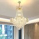 For Living Room Lobby Modern Crystal Pendant Light Round Ceiling Lighting Fixture