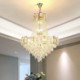 For Living Room Lobby Modern Crystal Pendant Light Round Ceiling Lighting Fixture