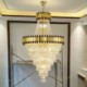 For Living Room, Luxurious Gold Pendant Light Crystal Ceiling Light Fixture