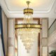 For Living Room, Luxurious Gold Pendant Light Crystal Ceiling Light Fixture