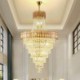 Elegant Hanging Light For Living Room Bedroom Conical Crystal Pendant Light