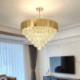 For Living Room Bedroom Modern Elegant Crystal Pendant Light Conical Ceiling Light