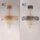 For Living Room Bedroom European Elegant Crystal Pendant Light Conical Ceiling Light