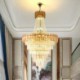 For Living Room Bedroom European Elegant Crystal Pendant Light Conical Ceiling Light