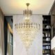 For Living Room Bedroom Modern Elegant Crystal Pendant Light Conical Ceiling Light
