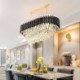 Oval Crystal Pendant Light Fixture For Living Room Dining Room