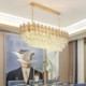 Oval Ceiling Light Fixture With Modern Crystal Pendant Light For Living Room Bedroom