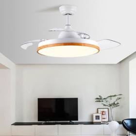 Dimmable Modern LED Inverter Ceiling Fan Light Remote Control Ceiling Lamp Tricolor