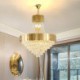 Bedroom Dinning Room Modern Crystal Gold K9 Hanging Pendant Ceiling Light