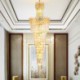 Living Room Hotel Stairs Villa European Crystal High Ceiling Pendant Light