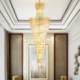 Living Room Hotel Stairs Villa European Crystal High Ceiling Pendant Light