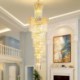 Living Room Hotel Stairs Villa European Crystal High Ceiling Pendant Light