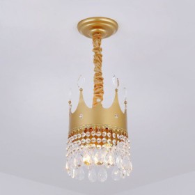 Creative Home Funishing Crystal Hanging Light Modern Fashion Crown Pendant Light
