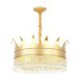Nordic Decorative Pendant Light Crown Ceiling Hanging Lamp Gold/Black For Living Room