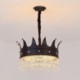Nordic Decorative Pendant Light Crown Ceiling Hanging Lamp Gold/Black For Living Room