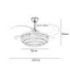 LED Fan Light Creative Inverter Fan Chandelier For Living Room