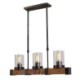 Glass Lamphade Industrial Light Fixture Living Room Office Retro Wood Pendant Lamp