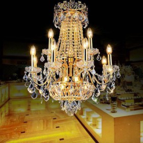 Living Room Duplex Stair Pendant Light European Luxury Crystal Chandelier