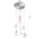 Gold Nickel Brushed+Milky Glass Ball LED Glass Cluster Pendant Light