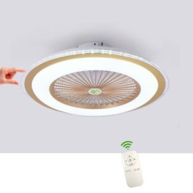 3 Speeds LED Ceiling Fan Thin Trichromatic Dimming Light Remote Control