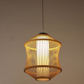 Bamboo Cage Pendant Light for Visual Comfort